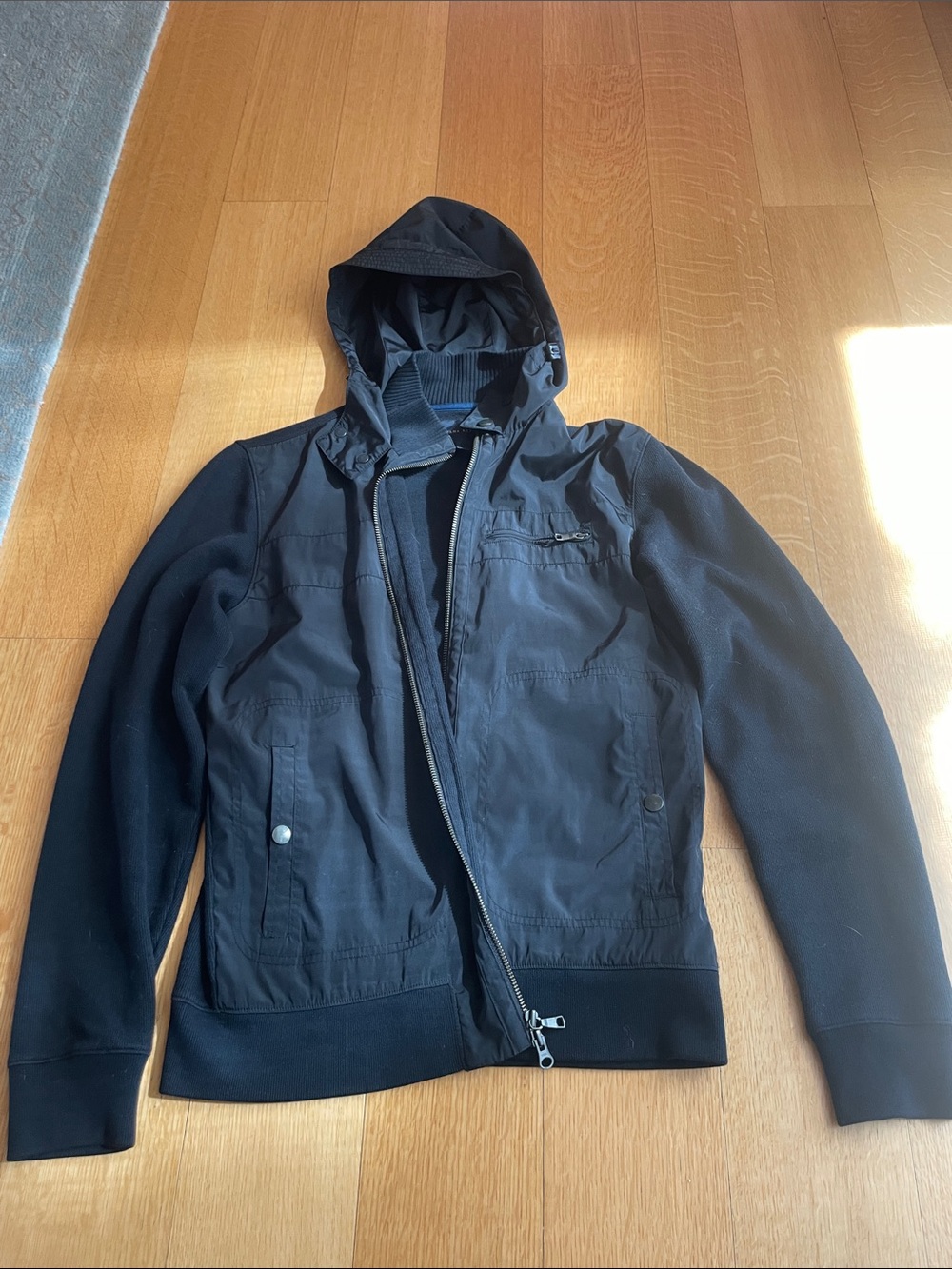 Banana Republic Black Lightweight Hooded Jacket